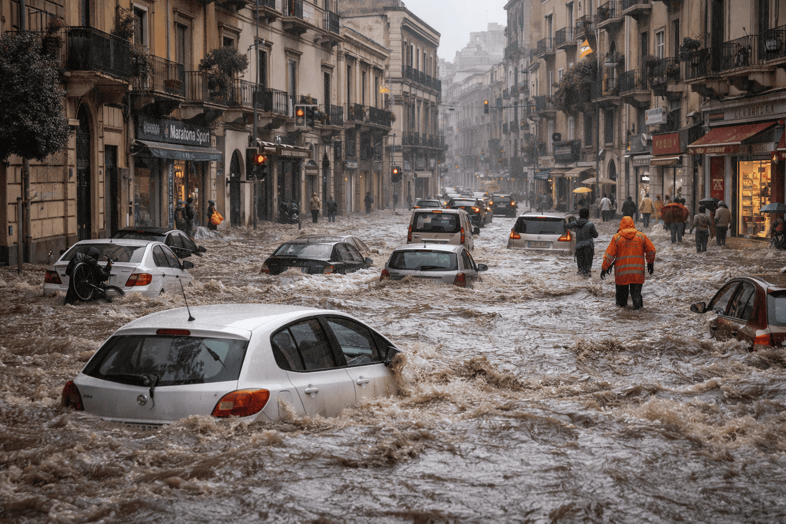 Reggio Calabria - Calabria - Ruas alagadas e danos